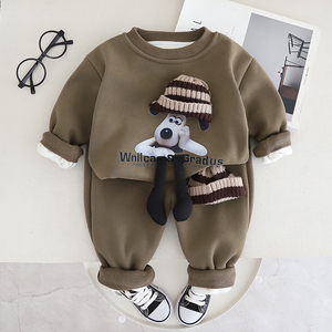 男宝宝冬装1周岁半七12一8八6五9十11个月婴儿衣服分体秋冬季套装
