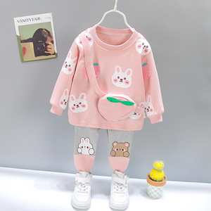 婴儿衣服春秋季分体套装6六7七8八9九10十个月女宝宝可爱卫衣童装