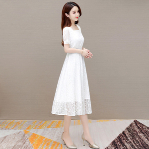 白色纱料连衣裙2024女夏季高端精致品牌小个子气质名媛高级感礼服