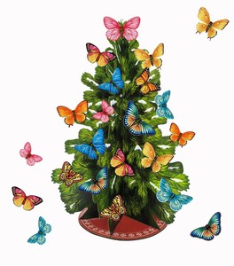 圣诞节装饰用品创意蝴蝶树森林人小精灵圣诞树插件迷你小玩偶装饰