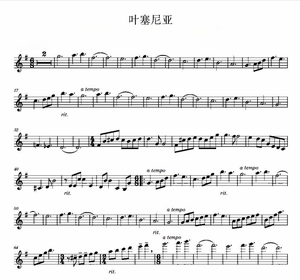 叶塞尼亚-中国中央交响乐团 小提琴谱 五线谱1页 送伴奏音频