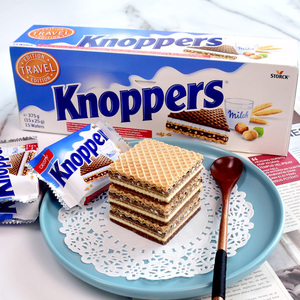 德国进口knoppers威化饼干牛奶榛子巧克力五层威化夹心饼干独立装