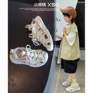 小帅锅童鞋儿童软底运动鞋子2024年夏季新款儿童时尚洋气休闲凉鞋