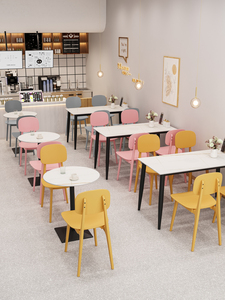 快餐饮店桌椅组合肯德基汉堡奶茶甜品店桌子小吃饭店烧烤餐厅桌椅