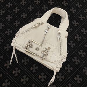 现货 Chrome hearts 克罗心 稀有白色mini JJ dean 全银饰机车包