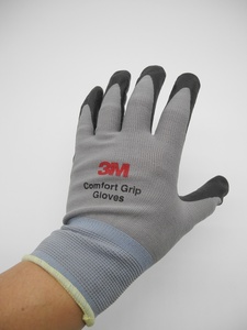 3M舒适型防滑耐磨手套工业工作劳动丁腈涂掌浸胶劳保防护手套透气