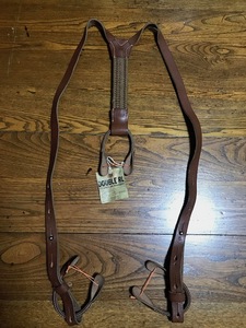 [售罄] RRL复古 Leather Trim Suspenders Braces 皮背带