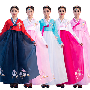 韩国古装韩服演出服朝鲜族民族舞蹈服装传统宫廷结婚礼服亲子装女