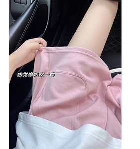 粉色运动短裤女2024年夏季新款宽松薄款a字阔腿热裤高腰休闲裤子