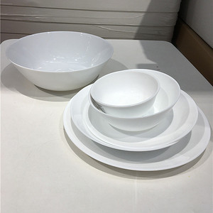 IKEA宜家  奥夫塔 饭碗 日式耐热钢化玻璃白色饭店餐具碗碟盘子