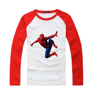 蜘蛛侠图案衣服 儿童秋款卡通长袖T恤 儿童男孩3-11岁潮 男童