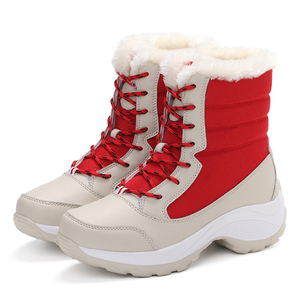 冬季保暖雪地靴高筒棉靴厚底棉鞋加绒加厚女靴子大码女鞋运动42码
