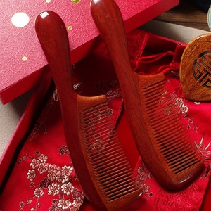 正品红木梳子套装结婚对梳礼物陪嫁礼品创意送长辈老婆闺蜜礼盒装
