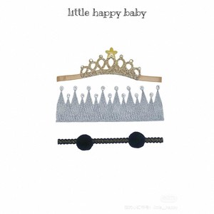蕾海贝Little Happy亮晶晶的皇冠造型儿童发带发饰 男孩三件套