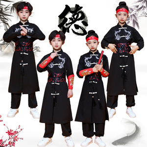 中国风儿童演出服装爵士舞武术服国潮套装少年团同款大花轿雪龙吟