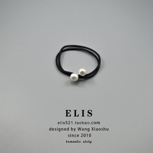 6只价 Z132两个仿珍珠双股细皮筋 ELIS基础款发圈 发绳头绳皮套