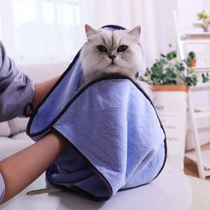 猫咪吸水毛巾速干猫猫浴袍宠物小狗干发巾擦狗浴巾不粘毛洗澡用品