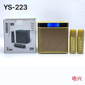 闪灯便携蓝牙音箱YS-223 支持变声 多种手机连接 双无线话筒