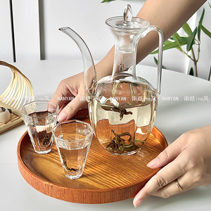新中式玻璃执壶仿宋贵妃泡茶器茶壶绿茶专用宋代耐高温水壶杯套装