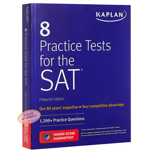 现货 【中商原版】卡普兰SAT考试8套习题 15版 英文原版 8 Practice Tests for SAT Kaplan Test Prep 美国高考SAT考试