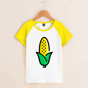 个性男童可爱美术画玉米2021短袖童装创意兄妹装衣服夏季服饰T恤
