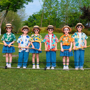 六一儿童啦啦队演出服港风幼儿园舞蹈表演服男女小学生运动会服装