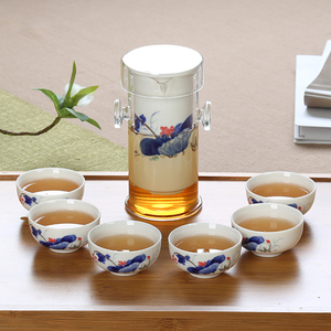 青花瓷玻璃茶具红茶花茶功夫茶具套装冲泡茶器陶瓷双耳耐热茶杯壶