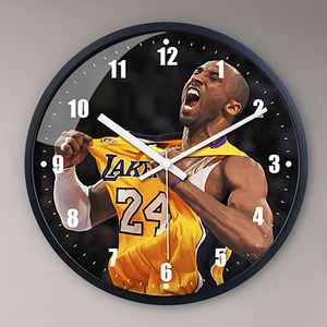 nba湖人队球星挂钟篮球科比布莱恩特24号钟表定制时钟儿童房客厅