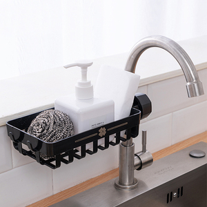 厨房水龙头置物架塑料可旋转洗碗布沥水水池水槽置物架海绵漏水篮