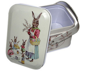 彼得兔手提方铁盒大白兔奶糖铁盒结婚喜糖盒曲奇饼干包装盒金属