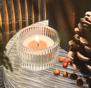 宜家国内代购芬斯马克 小圆蜡烛托透明玻璃烛台香薰烛台