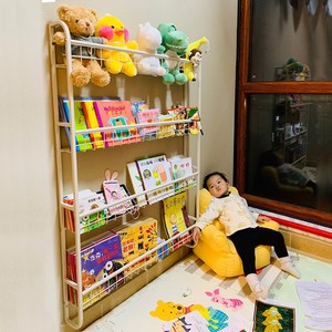 儿童墙壁书架书柜家用铁艺置物架简易靠墙宝宝小书架壁挂绘本杂志