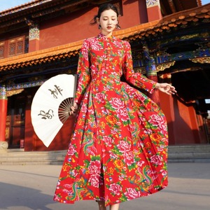 新中式女装2024春季中国元素民族风东北大花印花改良马面裙套装
