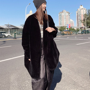 女式新款棉衣2023冬季金丝绒欧货洋气宽松高级感超好看棉服女款潮