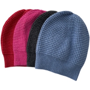 外贸出口G普家女士针织毛线弹力帽子单层4色红色系列有配套围巾