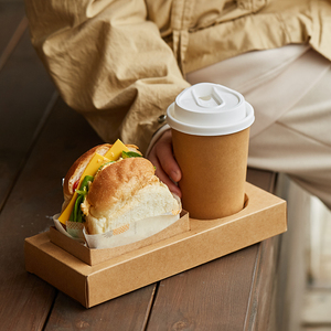 酷奇创意餐具三明治小吃餐厅咖啡厅轻食包装托盘式汉堡盒套餐