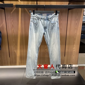 CK Jeans 国内代购 24年春季新款男士纯棉水洗直筒牛仔裤J325412