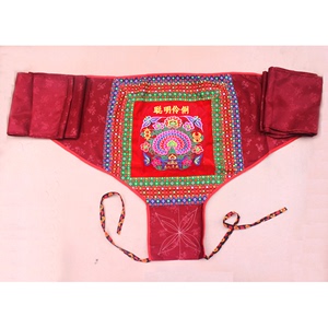 广西壮族婴儿背带老式传统土背巾绑带红色前后背小孩宝宝背袋