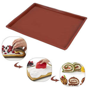 烘焙多功能戚风蛋糕瑞士卷垫模具牛扎糖不粘浅烤盘烤箱用硅胶烤垫