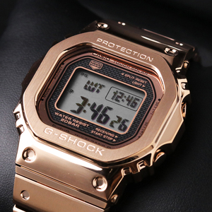 CASIO卡西欧G-SHOCK GMW-B5000GD-4太阳能电波蓝牙运动金属方块