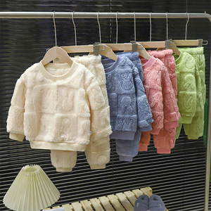 秋冬款儿童睡衣套装男女童保暖加厚家居服宝宝加绒睡衣婴幼儿棉衣