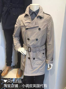 小调皮英国代购正品BURBERRY巴宝莉男士风衣经典防雨绸中长款外套