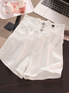 【赠送运费险】白色牛仔短裤女夏季2024新款设计感高腰阔腿热裤