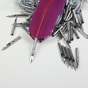 精品金属笔杆带尖各种羽毛笔蘸水笔尖  创意礼品笔