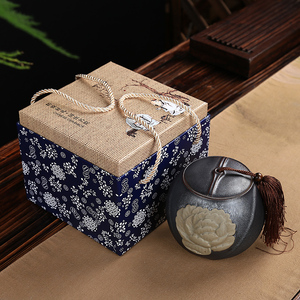 单罐礼盒茶叶包装通用版绿 红 黑 普洱茶叶礼盒空盒陶瓷密封罐