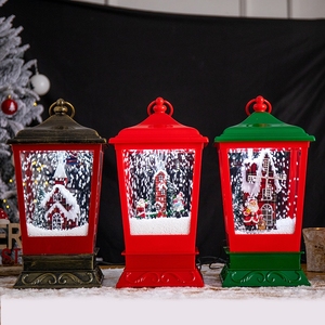 圣诞装饰灯欧式挂灯音乐下雪风车飞艇翘翘板内景节日氛围礼品摆件