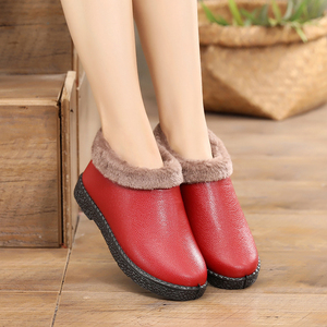 新款老北京布鞋女士棉鞋 软底透气保暖防滑棉靴 冬季pu防水棉鞋