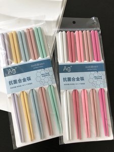 4包包 邮 莫兰迪色无漆耐高温日式八角筷彩色防霉合金筷子套装