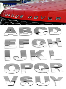 个性DIY英文字母车贴 金属改装字母数字贴 汽车装饰字标 车头尾标