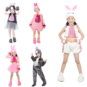 小白兔表演服装六一节儿童动物兔子演出服卡通小兔子舞蹈衣服成人